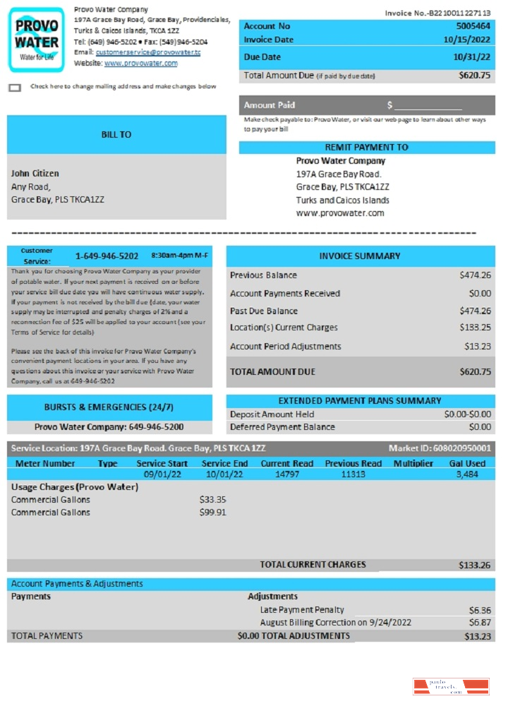 United Kingdom Turks and Caicos Islands Provo Water Company utility